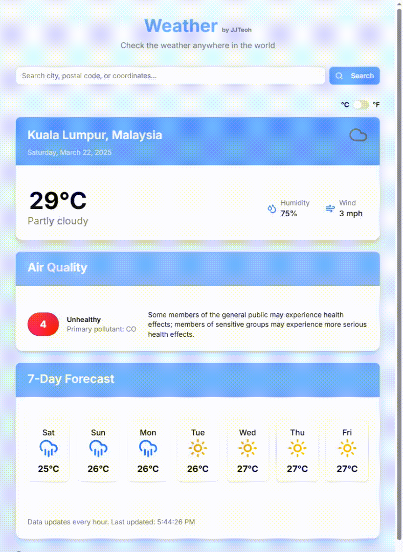Next.js PWA Weather App